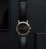 Burberry The City Chronograph Black Dial Black Leather Strap Watch for Men - BU9356 Buy Now By Burberry
