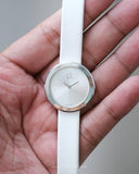 Calvin Klein Firm Silver Dial White Leather Strap Watch for Women - K3N231L6 Buy Now By Calvin Klein