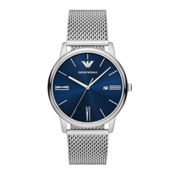 Emporio Armani Minimalist Quartz Blue Dial Silver Steel Strap Watch For Men - AR11571 Buy Now By Emporio Armani