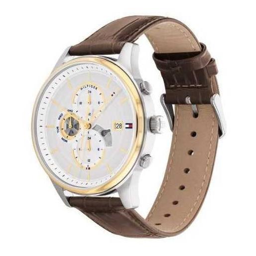 Tommy Hilfiger Weston Chronograph Silver Dial Brown Leather Strap Watch For Men - 1710501 Buy Now By Tommy Hilfiger