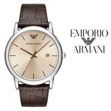 Emporio Armani Luigi Analog Bronze Dial Brown Leather Strap Watch For Men - AR11096 Buy Now By Emporio Armani