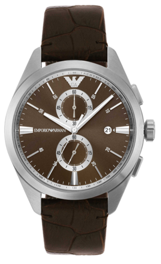 Emporio Armani Claudio Chronograph Brown Dial Brown Leather Strap Watch For Men - AR11482 Buy Now By Emporio Armani