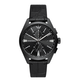 Emporio Armani Claudio Chronograph Black Dial Black Leather Strap Watch For Men - AR11483 Buy Now By Emporio Armani