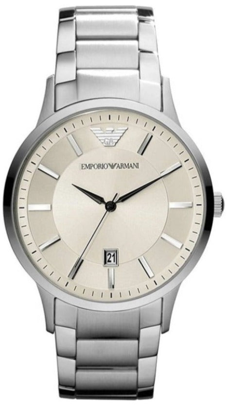 Emporio Armani Classic Quartz White Dial Silver Steel Strap Watch For Men - AR2430 Buy Now By Emporio Armani