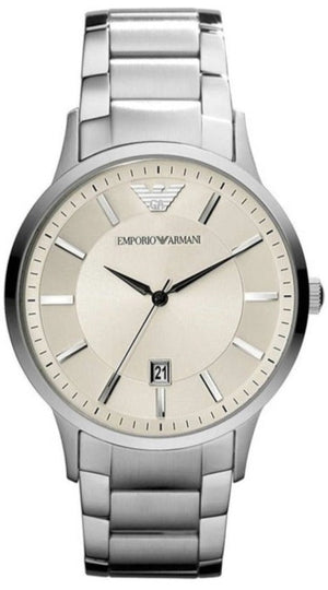 Emporio Armani Classic Quartz White Dial Silver Steel Strap Watch For Men - AR2430 Buy Now By Emporio Armani