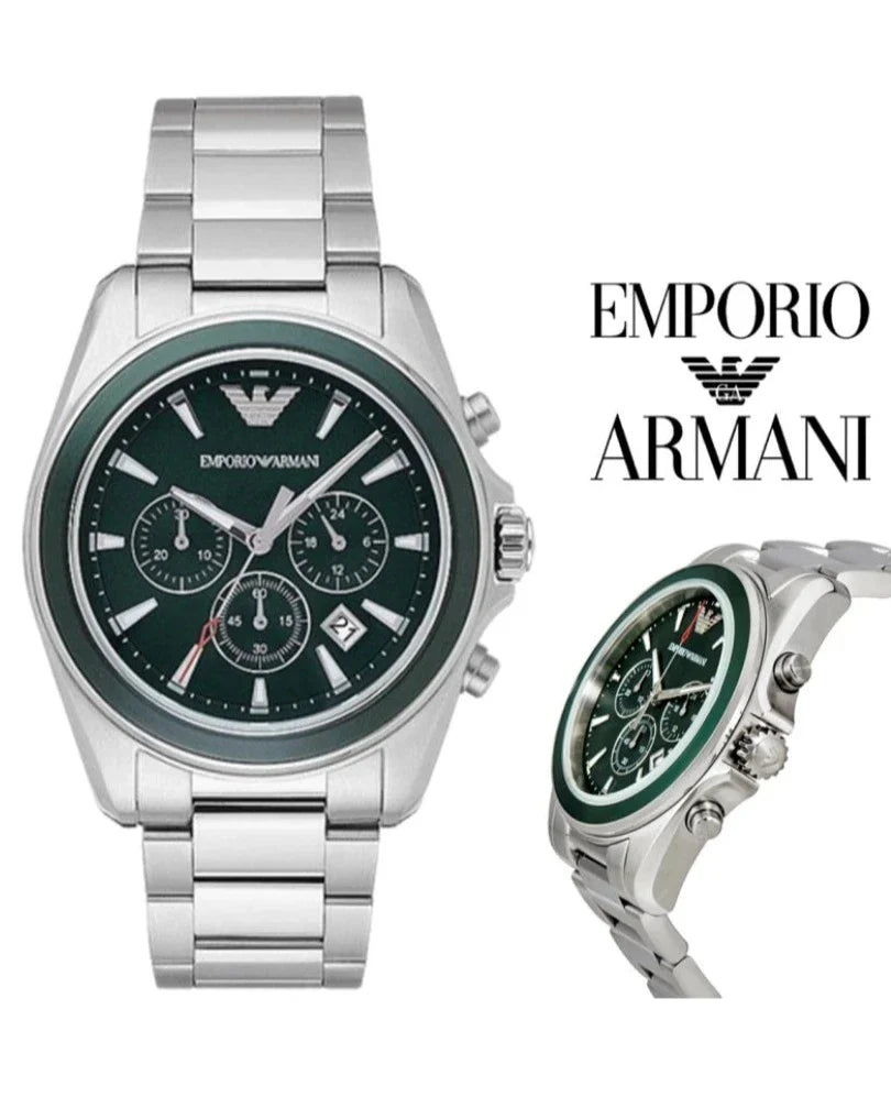 Emporio Armani Sportivo Chronograph Blue Dial Silver Steel Strap Watch For Men - AR6090 Buy Now By Emporio Armani