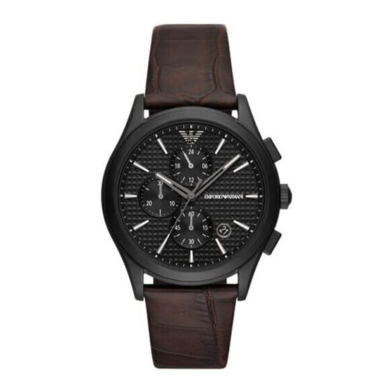 Emporio Armani Paolo Chronograph Black Dial Brown Leather Strap Watch For Men - AR11549 Buy Now By Emporio Armani