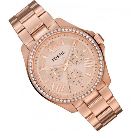 Fossil Cecile Rose Gold Dial Rose Gold Steel Strap Watch for Women - AM4483 Buy Now By Fossil