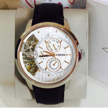 Fossil Townsman Twist Multifunction White Dial Black Leather Strap Watch for Men - ME1164 Buy Now By Fossil