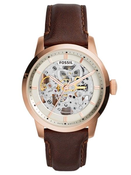 Fossil Townsman Automatic Skeleton White Dial Brown Leather Strap Watch for Men - ME3078 Buy Now By Fossil