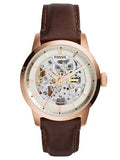 Fossil Townsman Automatic Skeleton White Dial Brown Leather Strap Watch for Men - ME3078 Buy Now By Fossil
