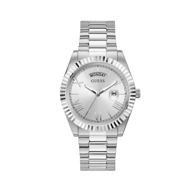 Guess Connoisseur Silver Dial Silver Steel Strap Watch for Men - GW0265G6 Buy Now By Guess