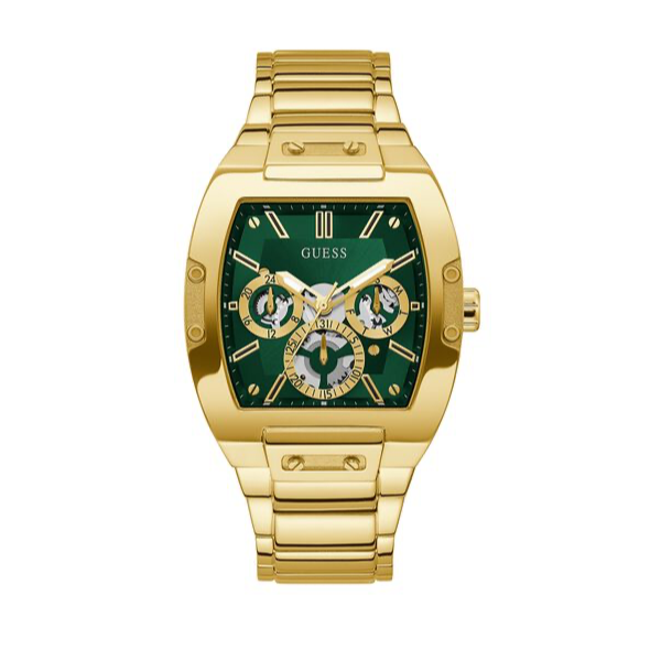 Guess Phoenix Multi Function Green Dial Gold Steel Strap Watch for Men - GW0456G3 Buy Now By Guess