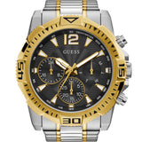Guess Commander Chronograph Black Dial Two Tone Steel Strap Watch for Men - GW0056G4 Buy Now By Guess