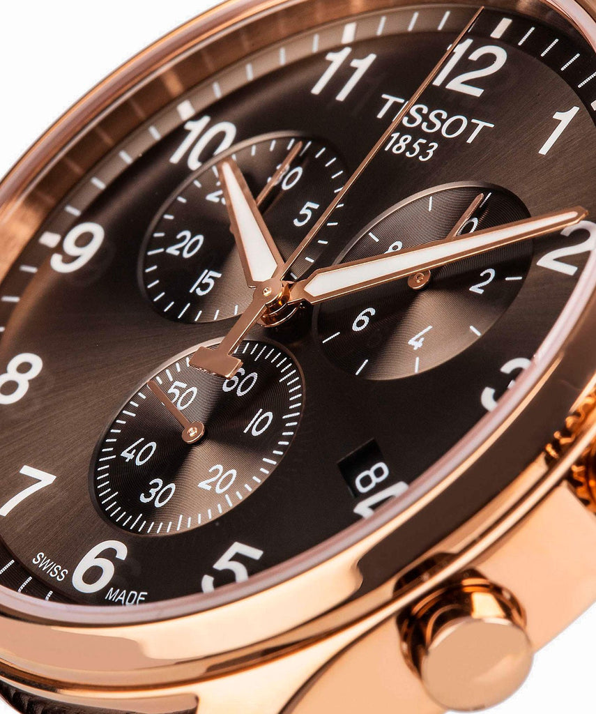 Tissot T Sport Chrono XL Classic Brown Dial Brown Leather Strap Watch For Men - T116.617.36.057.01 Buy Now By Tissot