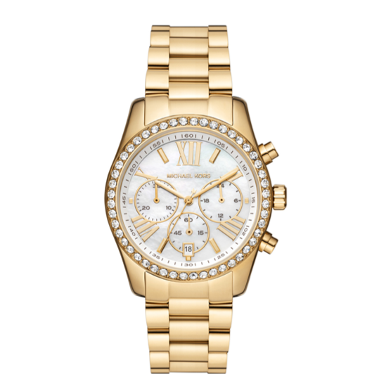 Michael Kors Lexington Mother of Pearl White Dial Gold Steel Strap Watch For Women - MK7241 Buy Now By Michael Kors