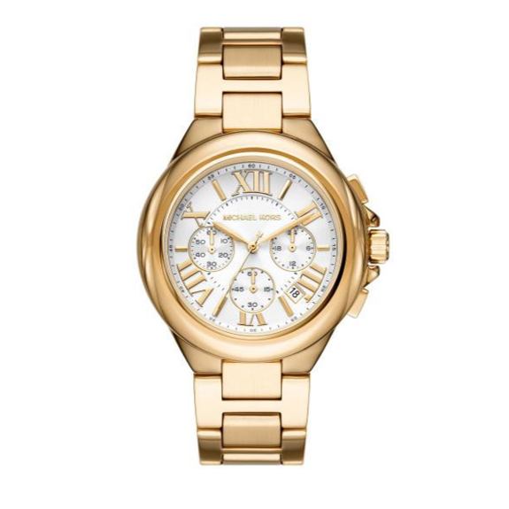 Michael Kors Camille Chronograph White Dial Gold Steel Strap Watch For Women - MK7270 Buy Now By Michael Kors