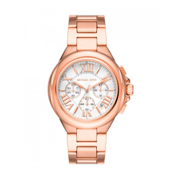 Michael Kors Camille Chronograph White Dial Rose Gold Steel Strap Watch For Women - MK7271 Buy Now By Michael Kors