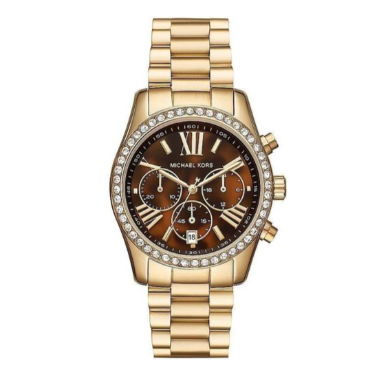 Michael Kors Lexington Chronograph Brown Dial Gold Steel Strap Watch For Women - MK7276 Buy Now By Michael Kors