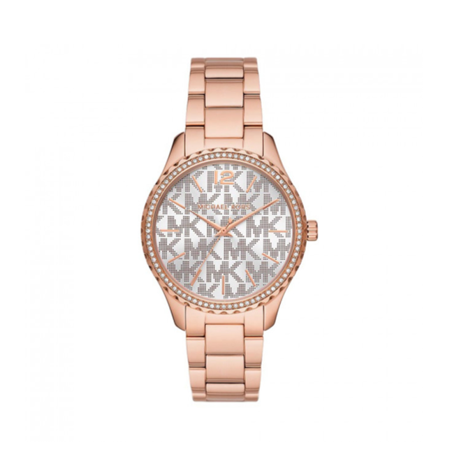 Michael Kors Layton Three Hand Silver Dial Rose Gold Steel Strap Watch For Women - MK7297 Buy Now By Michael Kors
