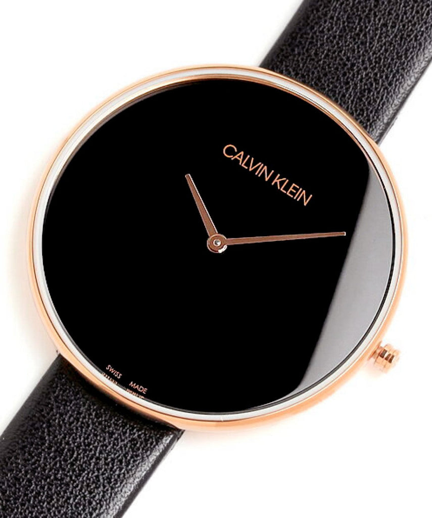 Calvin Klein Full Moon Black Dial Black Leather Strap Watch for Women - K8Y236C1 Buy Now By Calvin Klein