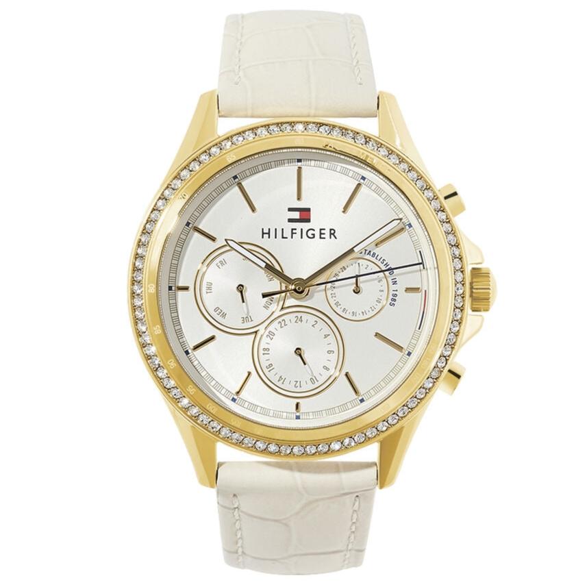 Tommy Hilfiger Ari Diamonds White Dial Cream Leather Strap Watch for Women - 1781982 Buy Now By Tommy Hilfiger