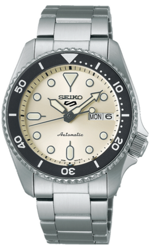 Seiko 5 Sports SKX Automatic Cream Dial Silver Steel Strap Watch For Men - SRPK31K1 Buy Now By Seiko