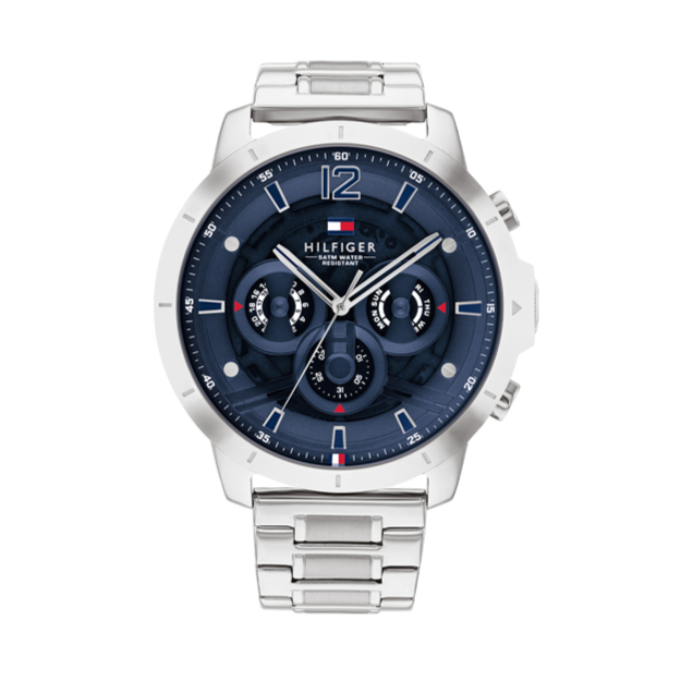 Tommy Hilfiger Luca Chronograph Blue Dial Silver Steel Strap Watch For Men - 1710492 Buy Now By Tommy Hilfiger