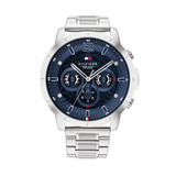 Tommy Hilfiger Luca Chronograph Blue Dial Silver Steel Strap Watch For Men - 1710492 Buy Now By Tommy Hilfiger