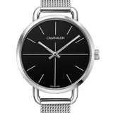 Calvin Klein Even Black Dial Silver Mesh Bracelet Watch for Women - K7B23121 Buy Now By Calvin Klein