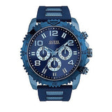 Guess Velocity Chronograph Blue Dial Blue Rubber Steel Strap Watch for Men - W0599G4 Buy Now By Guess