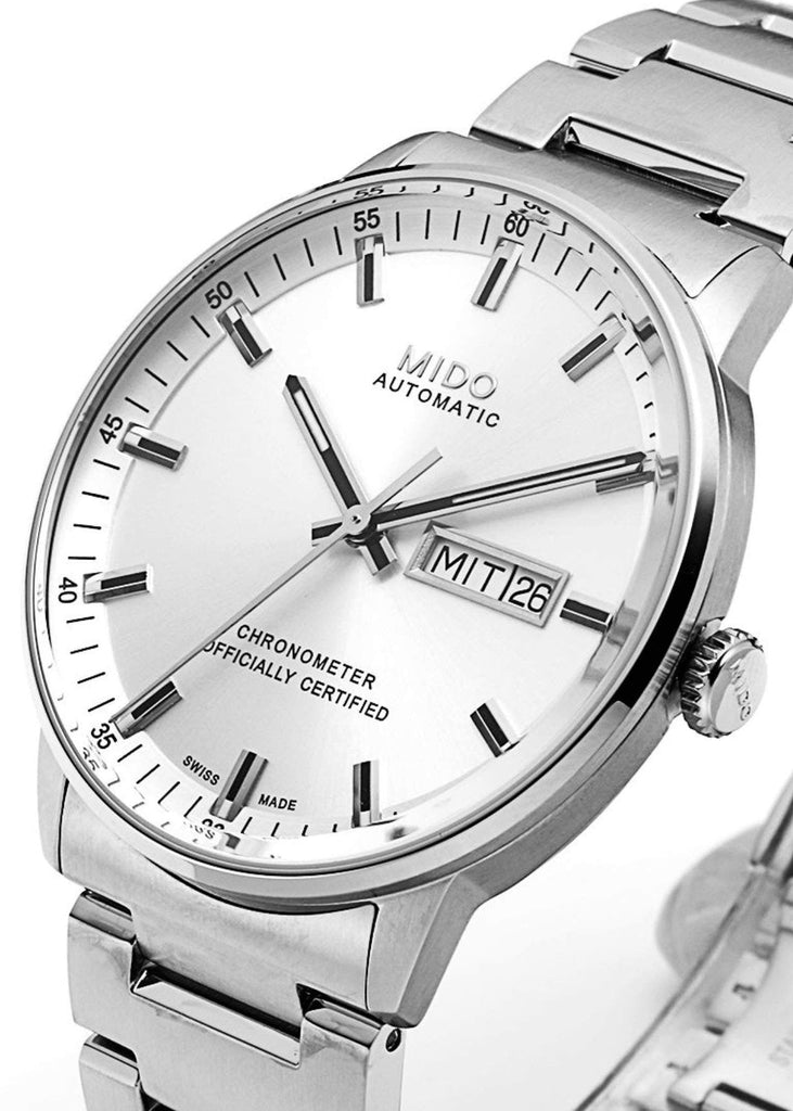 Mido Commander II Automatic Chronometer Silver Dial Silver Steel Strap Watch For Men - M021.431.11.031.00 Buy Now By Mido