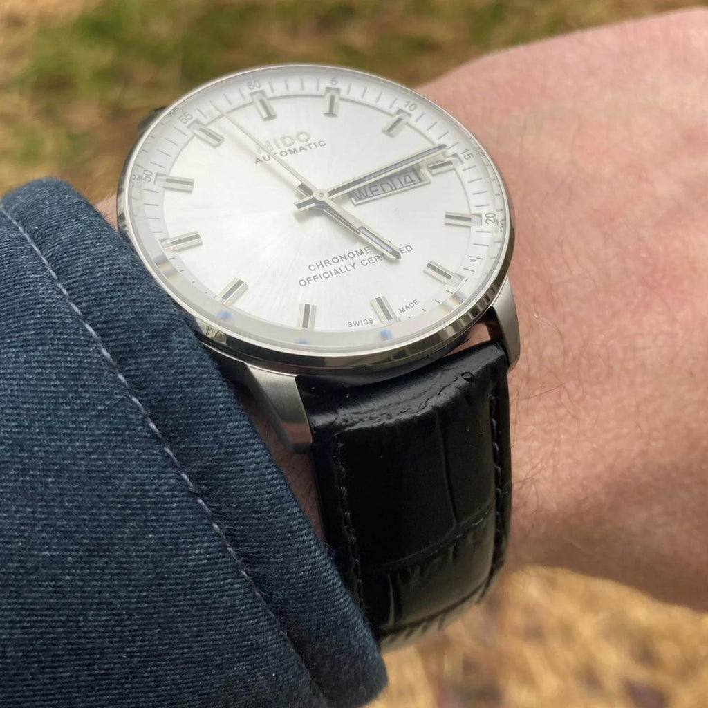 Mido Comander II Automatic Chronometer Silver Dial Black Leather Strap Watch For Men - M021.431.16.031.00 Buy Now By Mido