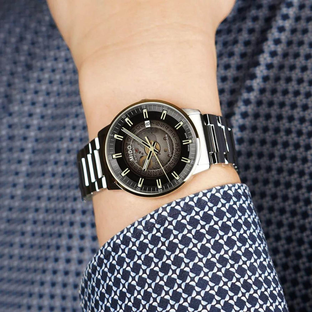 Mido Commander Automatic Gradient Blue Dial Silver Steel Strap Watch For Men - M021.407.11.411.01 Buy Now By Mido