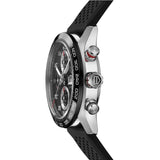 Tag Heuer Carrera Chronograph Black Dial Black Rubber Strap Watch for Men - CBN2A1AA.FT6228 Buy Now By Tag Heuer