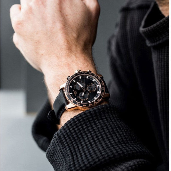 Tissot Supersport Chrono Black Dial Black Leather Strap Watch for Men - T125.617.36.051.00 Buy Now By Tissot