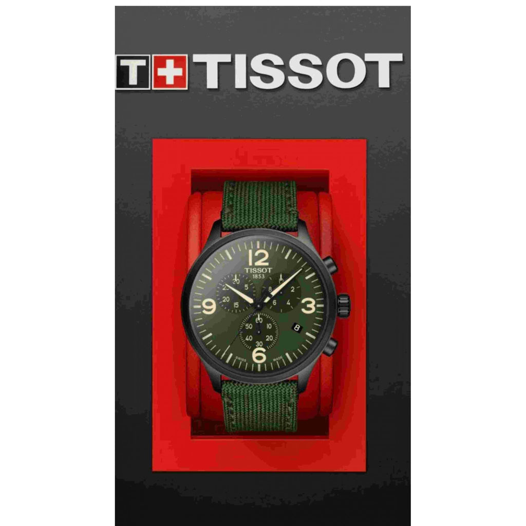 Tissot Chrono XL Green Dial Green NATO Strap Watch For Men - T116.617.37.097.00 Buy Now By Tissot
