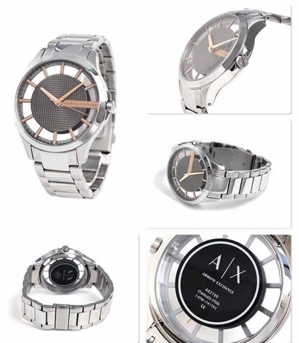 Armani Exchange Hampton Chronograph Skeleton Black Dial Silver Steel Strap Watch For Men - AX2199 Buy Now By Armani Exchange