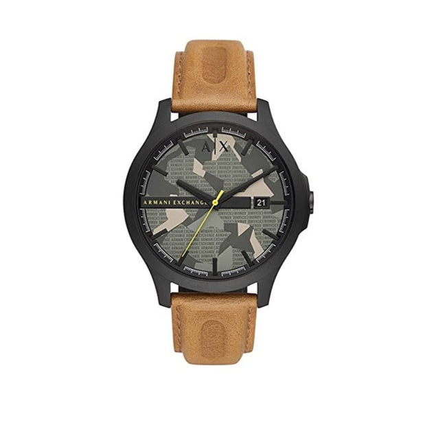 Armani Exchange Hampton Chronograph Green Dial Brown Leather Strap Watch For Men - AX2412 Buy Now By Armani Exchange