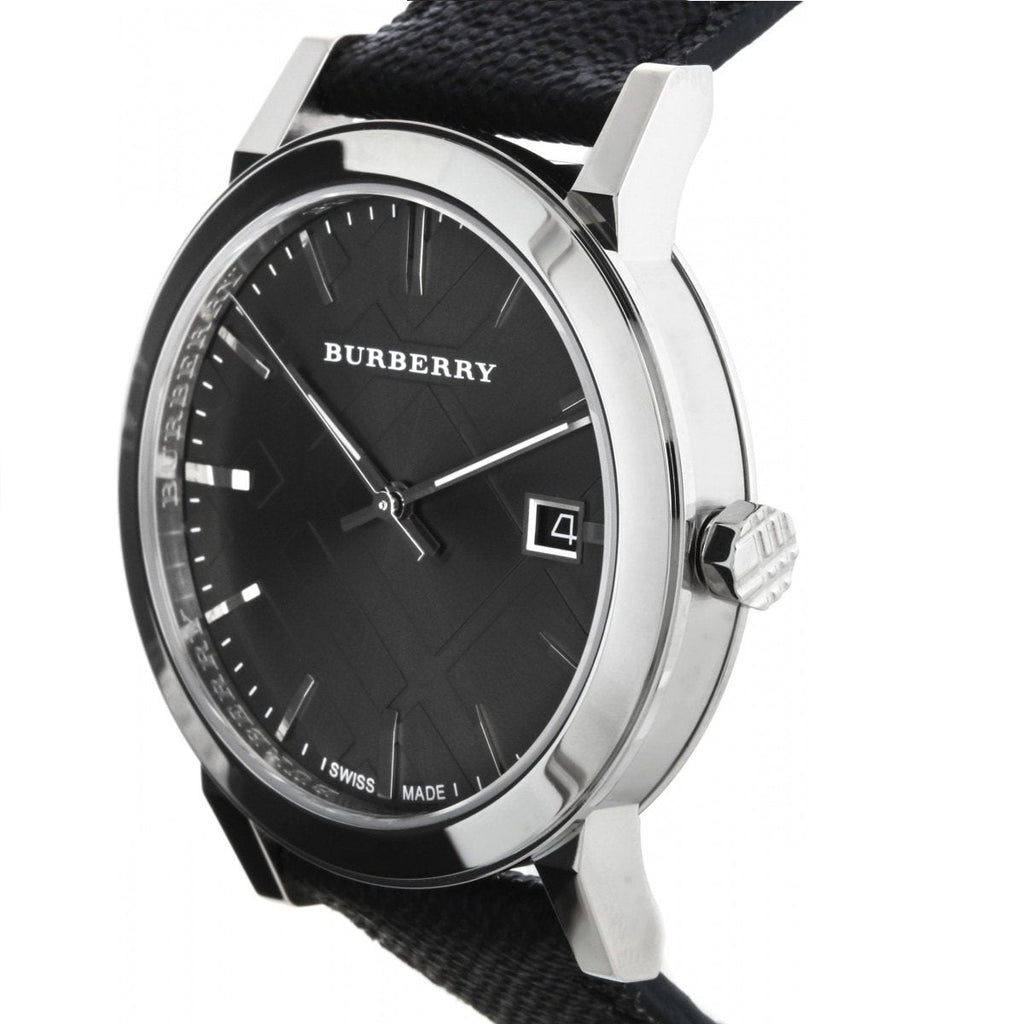 Burberry The City Grey Dial Black Leather Strap Watch for Men - BU9030 Buy Now By Burberry