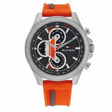 Tommy Hilfiger Clark Chronograph Grey Dial Orange Rubber Strap Watch For Men - 1792084 Buy Now By Tommy Hilfiger