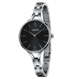 Calvin Klein Graphic Black Dial Silver Steel Strap Watch for Women - K7E23141 Buy Now By Calvin Klein