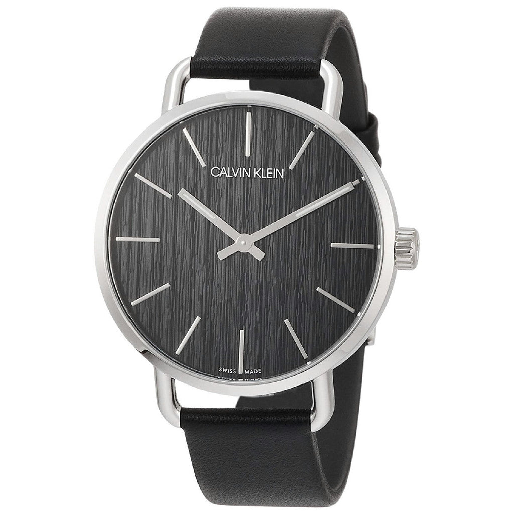 Calvin Klein Even Black Dial Black Leather Strap Watch for Women - K7B211C1 Buy Now By Calvin Klein
