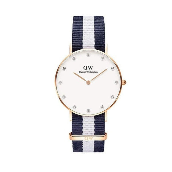 Daniel Wellington Classy Glasgow White Dial Two Tone Nylon Strap Watch For Women - DW00100078 Buy Now By Daniel Wellington