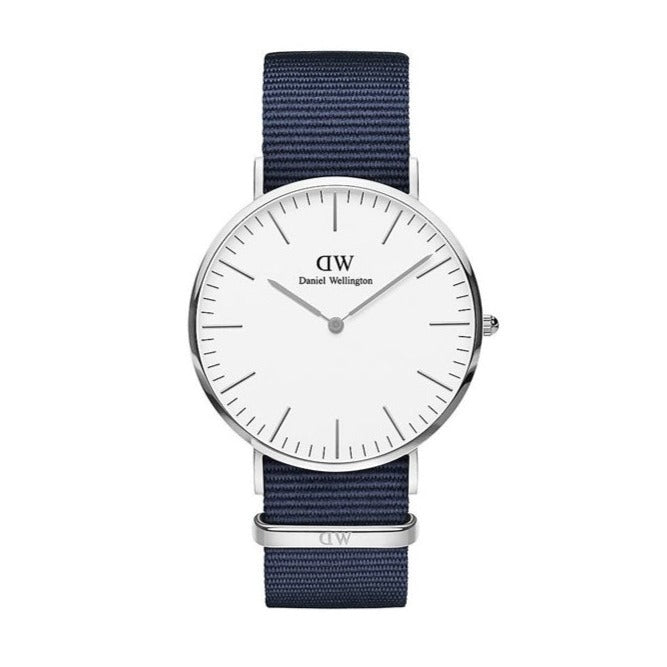Daniel Wellington Classic Bayswater White Dial Blue NATO Strap Watch For Men - DW00100276 Buy Now By Daniel Wellington