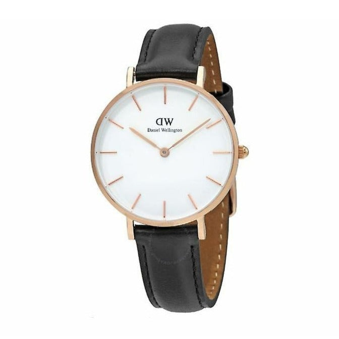 Daniel Wellington Petite Sheffield White Dial Black Leather Strap Watch For Women - DW00100174 Buy Now By Daniel Wellington