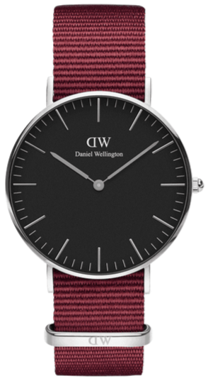 Daniel Wellington Classic Roselyn Black Dial Maroon Nylon Strap Watch For Women - DW00100274 Buy Now By Daniel Wellington