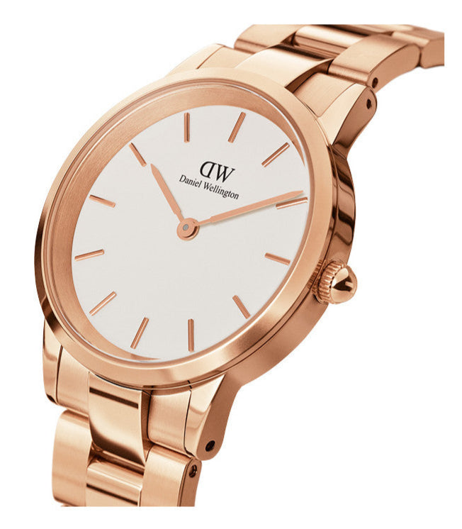Daniel Wellington Iconic Link White Dial Rose Gold Steel Strap Watch for Women - DW00100213 Buy Now By Daniel Wellington