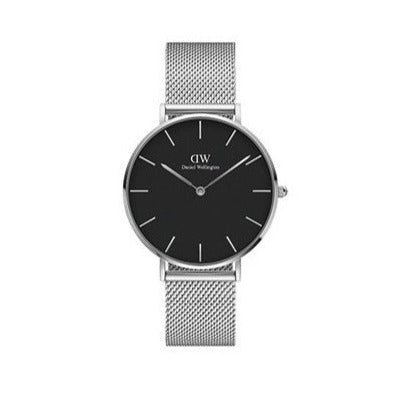 Daniel Wellington Petite Sterling Black Dial Silver Mesh Bracelet Watch For Women - DW00100304 Buy Now By Daniel Wellington
