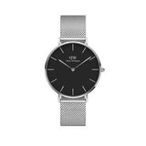 Daniel Wellington Petite Sterling Black Dial Silver Mesh Bracelet Watch For Women - DW00100304 Buy Now By Daniel Wellington